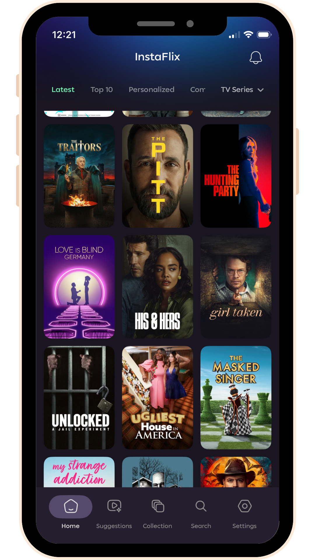 Instaflix Website screenshot 1